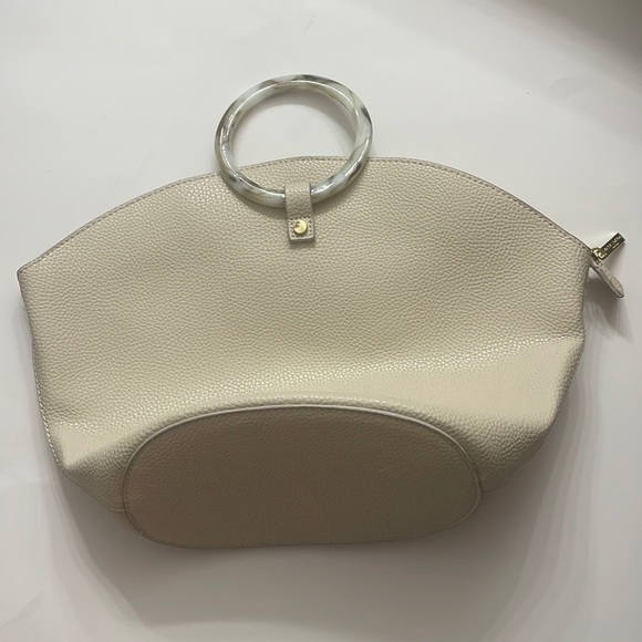 Kate Loxton, handbag, modern Lucite handle, nude - Picture 1 of 6